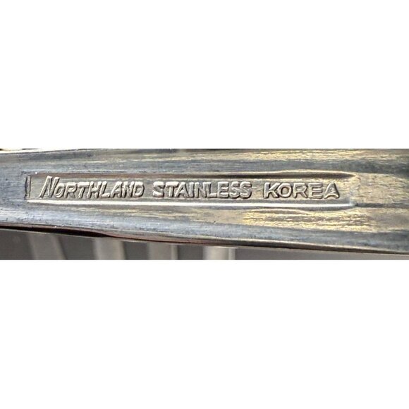 Northland Stainless Korea Flatware 6 Salad Forks Rendezvous Pattern 6.75 Inch - Picture 4 of 4